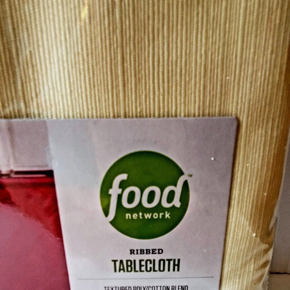 Food Network Ivory Check Tablecloth 50 X 70"